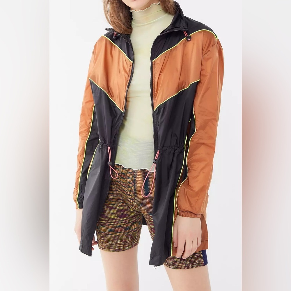Urban Outfitters Color Block Windbreaker Lightweight Anorak Jacket Full Zip SP